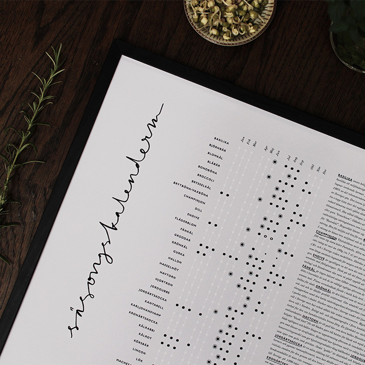 Säsongskalender med svenska råvaror