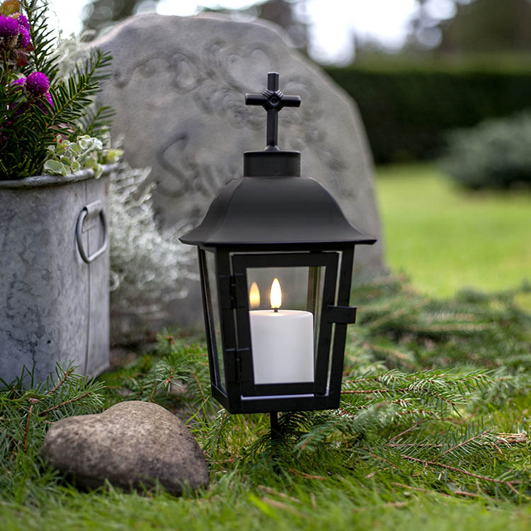 Litet blockljus med skymningssensor, Vit