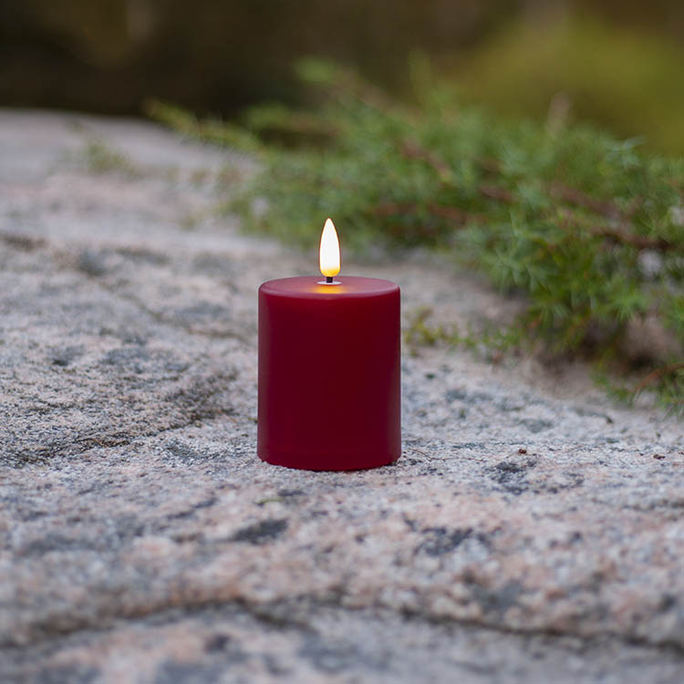 Litet blockljus med skymningssensor, Röd