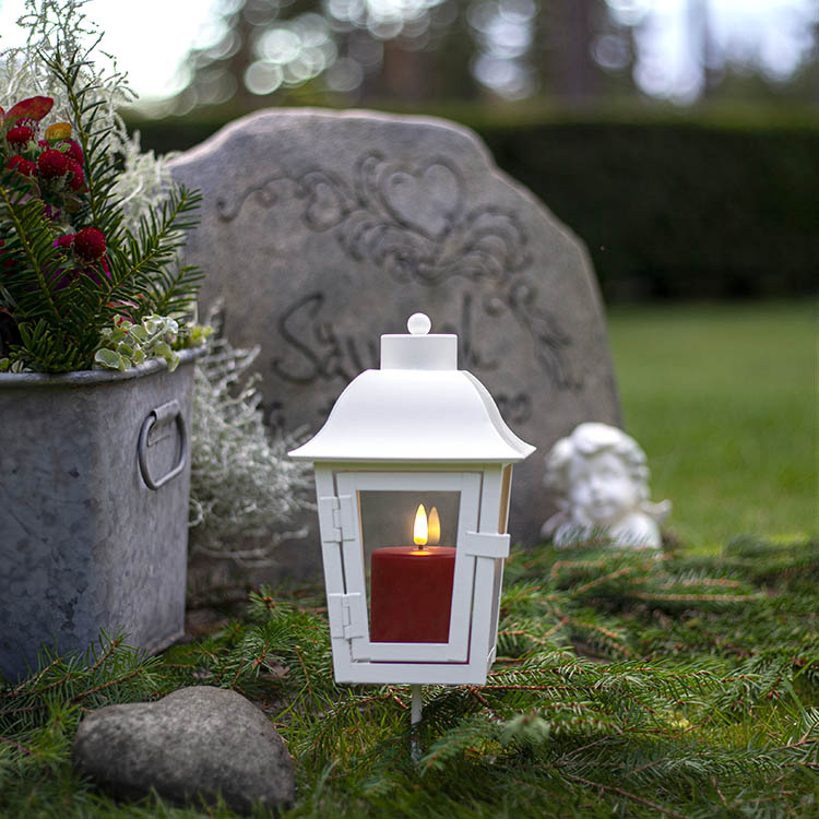 Litet blockljus med skymningssensor, Röd