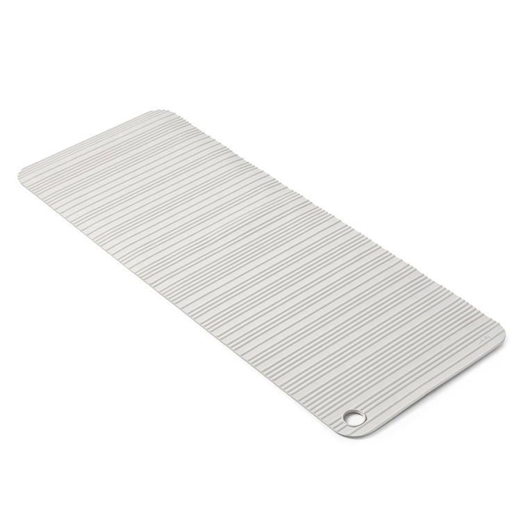 Badkarsmatta, Halkskydd i Gummi, STRIPED BATH MAT, 86 x 33 cm, Ljusgrå