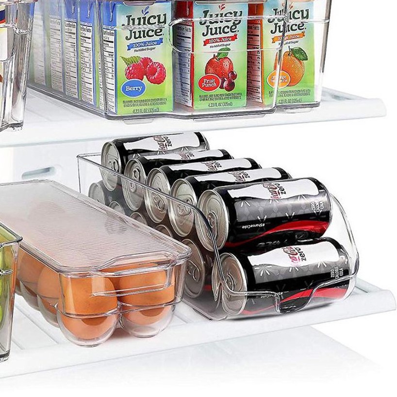 Behållare för ölburkar och konserver, RANGEMENT FRIGO, 35 x 13 x H 9,5 cm, Klar