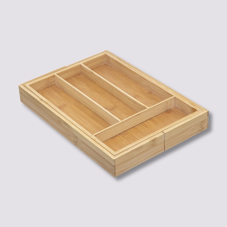 Utdragbar besticklåda i bambu 25-39cm