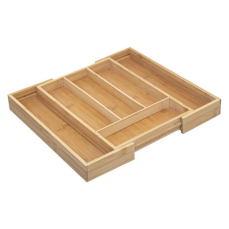 Utdragbar besticklåda i bambu 25-39cm