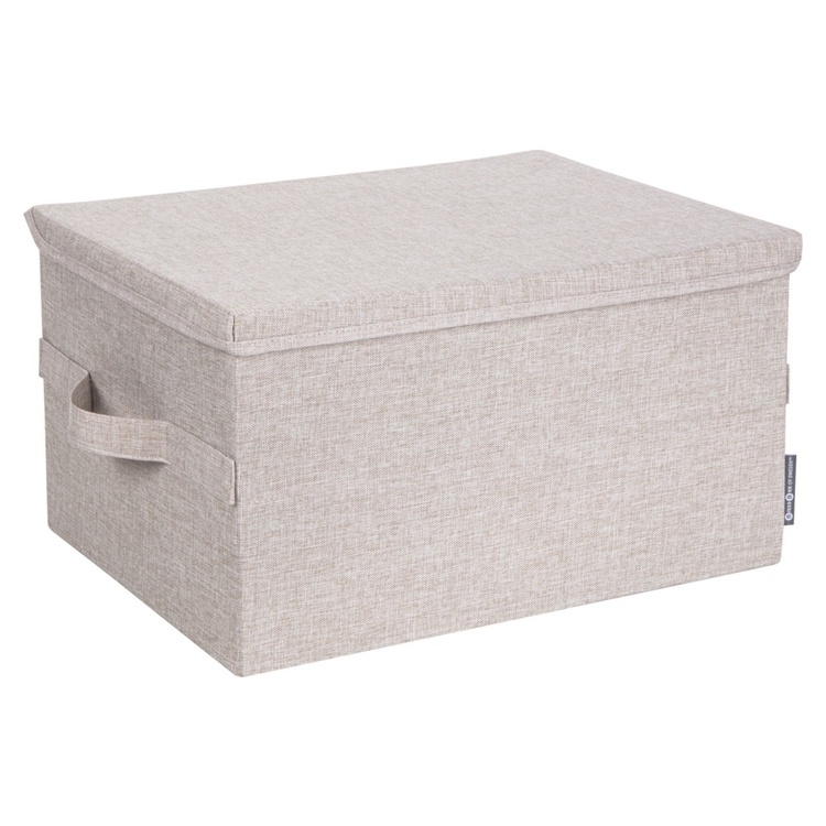 Förvaringslåda med fast lock 38L, Bigso, Beige