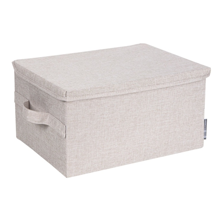 Förvaringslåda med fast lock 26L, Bigso, Beige