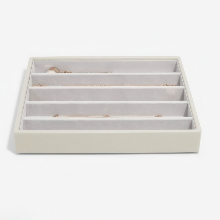 Bricka för halsband, 5 fack, CLASSIC STACKERS, 25 x 18 x H 3,7 cm, Oatmeal