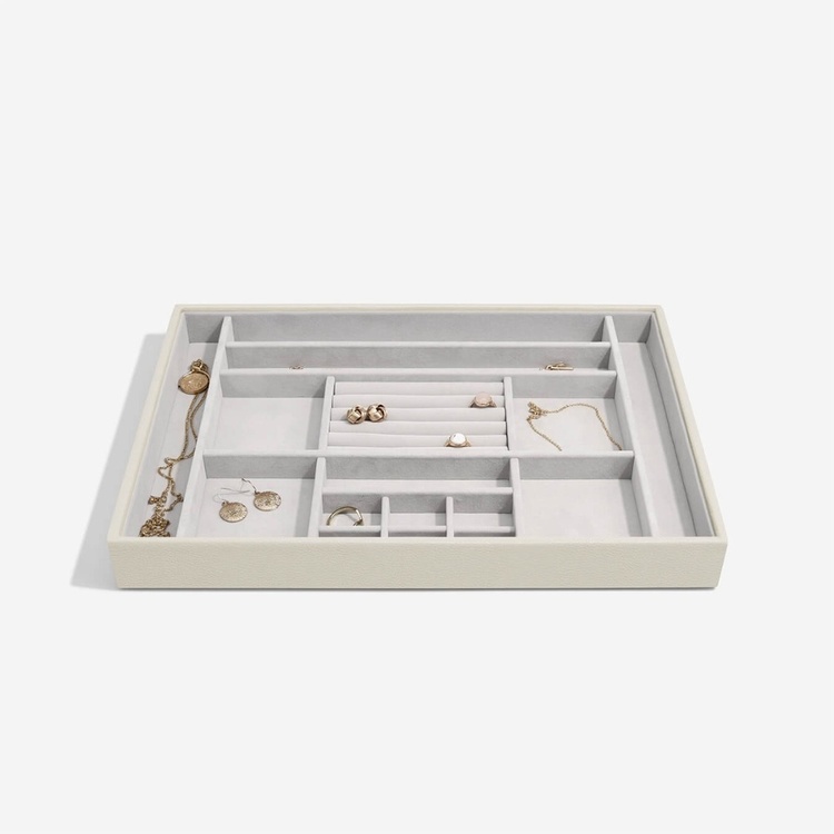 Bricka för smycken, 16 fack, Stort, SUPERSIZE STACKERS, 36 x 25 x H 4 cm, Oatmeal