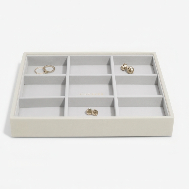 Bricka för smycken, 9 fack, CLASSIC STACKERS, 25 x 18 x H 3,7 cm