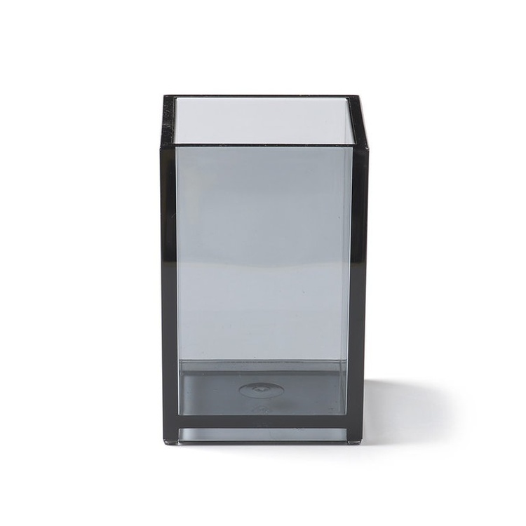 Burk / Pennmugg, PALASET, 6,5 x 6,5 x H 10 cm, Transparent grå
