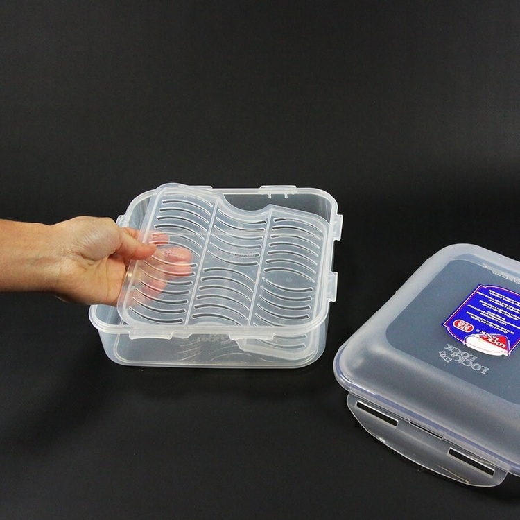 Burk för ost, 1,7 L, LOCK & LOCK FRESH , 22 x 22 x H 9 cm, Klar / Blå