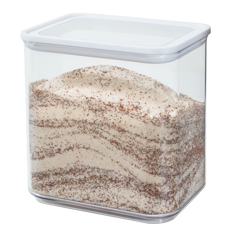 Burk för torrvaror, 2 L, ID RPET MEDIUM CANISTER, 16 x 12 x H 15 cm , Klar / Vit