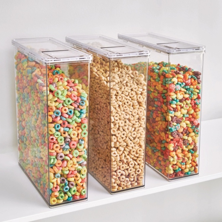 Burk för torrvaror, 5,6 L, Med flip-lock, THE HOME EDIT CEREAL CANISTER, 10,2 x 25,4 x H 31 cm, Klar