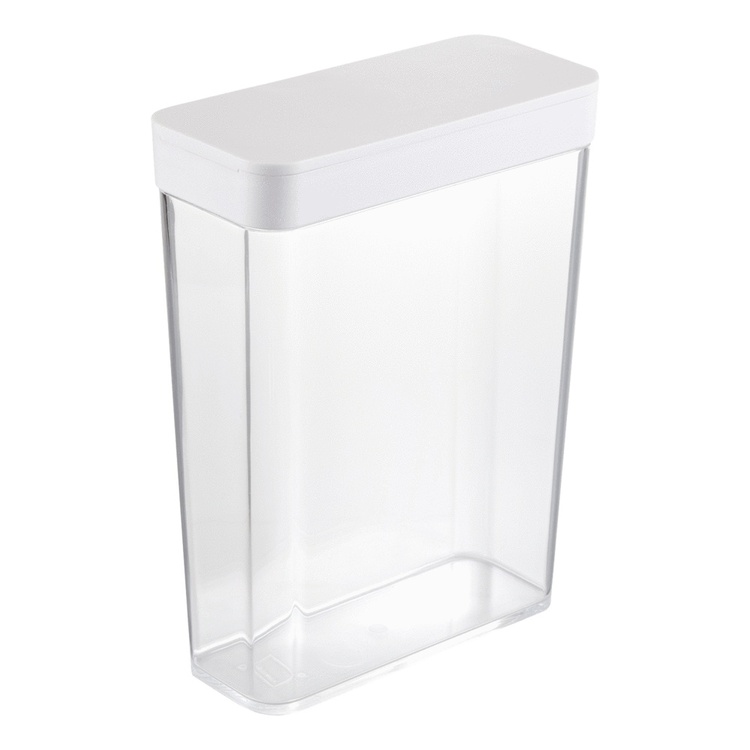 Burk för torrvaror, Lufttät, 2,3L, TOWER FOOD CONTAINER, 19 x 8,5 x H 24,5 cm, Yamazaki, Klar / Vit