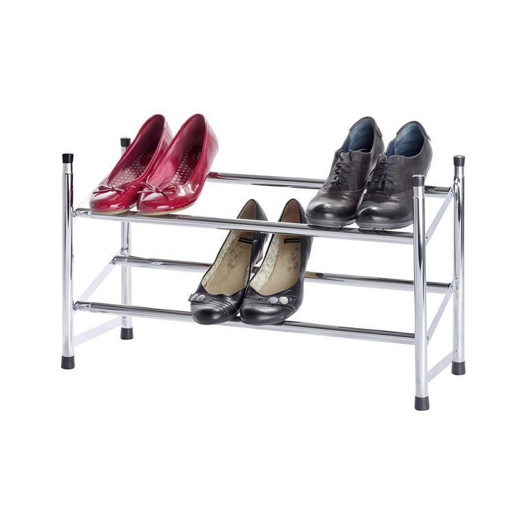 Expanderbar skohylla, SHUHREGAL, 64~119 x 23 x H 35 cm, Silver