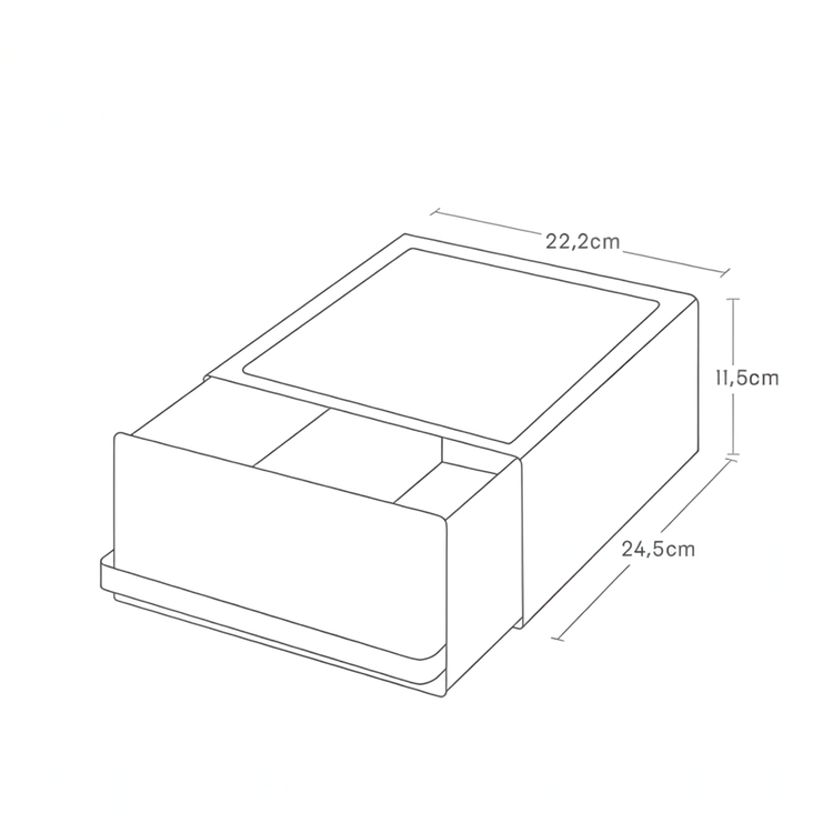 Extra förvaring, Metall, SMALL TOWER COUNTERTOP DRAWER, 24,5 x 22, 2 x H 11,5 cm, Yamazaki