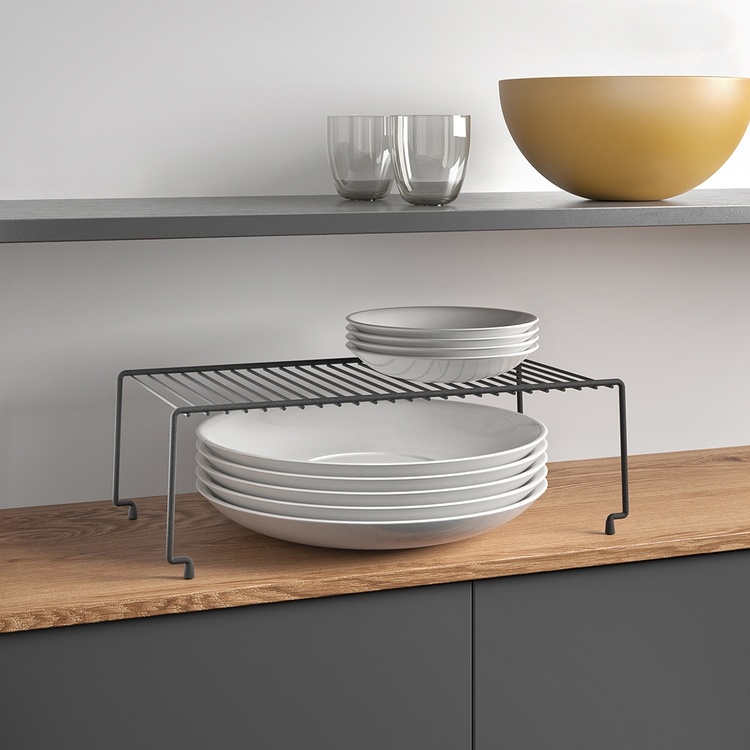 Extra hylla för skåp, Stapelbar, BROOKLYN LAVA, 47 x 23 x H 15 cm, Svart