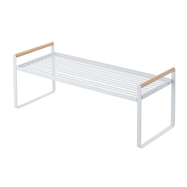 Extra hylla, Lång, TOSCA STORAGE RACK, 60 × 22,5 × H22 cm, Yamazaki, Vit