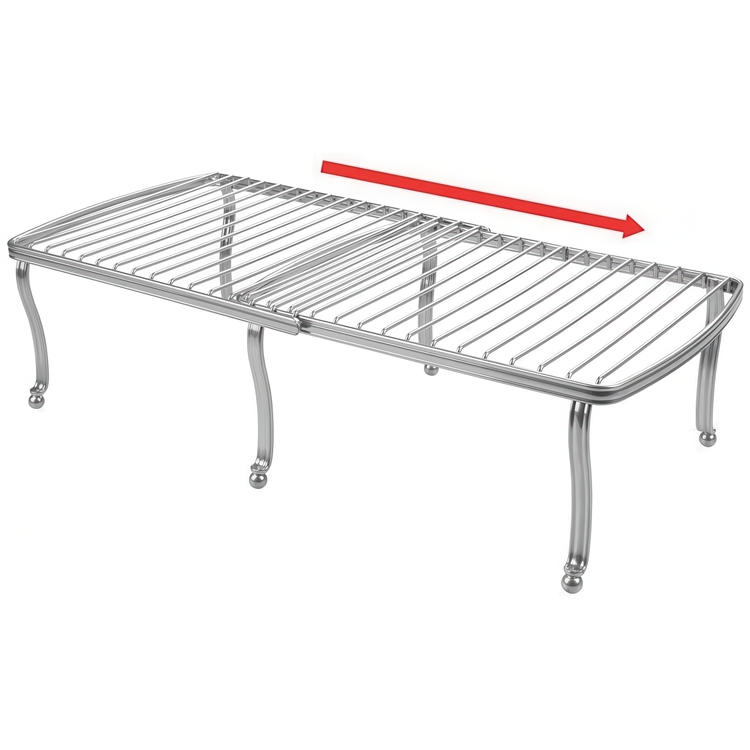Extra hylla, Utdragbar, Metall, YORK CABINET SHELF, 32 - 58 cm, Silver
