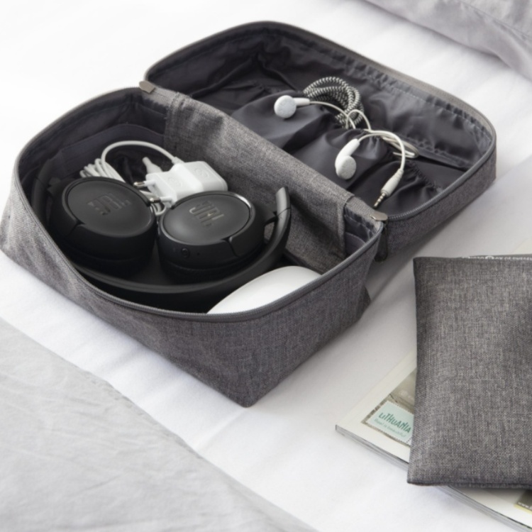 Fodral för accessoarer med extra etui, BIGSO ACCESSORIES ORGANIZER, Grå