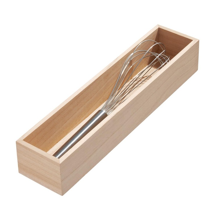 Förvaringsbricka, Långsmal, PAULOWNIA DRAWER ORGANISER, 8,6 x 38,1 x H 7 cm, Natur