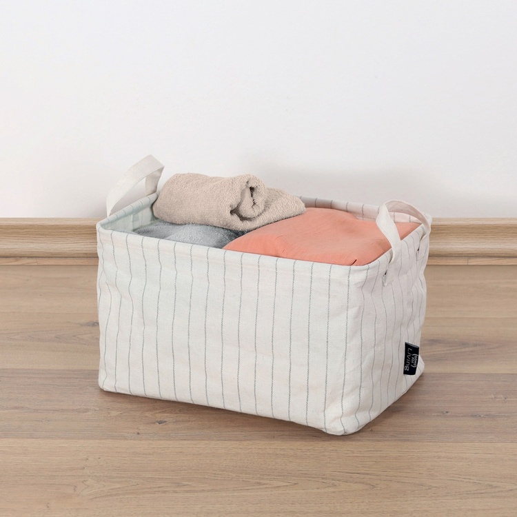 Förvaringskorg i tyg, TIVOLI COLLECTION, 32 x 23 x H 19 cm, Off White