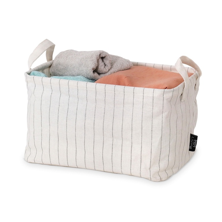 Förvaringskorg i tyg, TIVOLI COLLECTION, 32 x 23 x H 19 cm, Off White