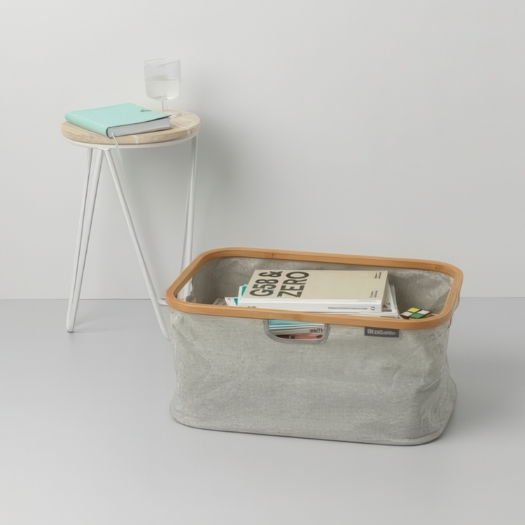 Förvaringskorg i tyg och trä 40L, Brabantia