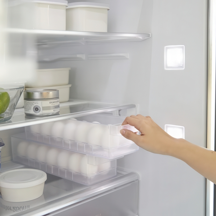 Förvaringslåda för 14 ägg, Stapelbar, TOWER MODERN EGG TRAY Yamazaki, Frostigt transparent