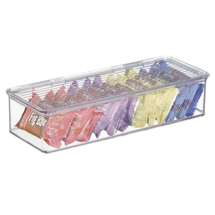 Förvaringslåda med lock, Stapelbar, ID CABINET BINZ, 34 x 15 x H 7,7 cm, Klar