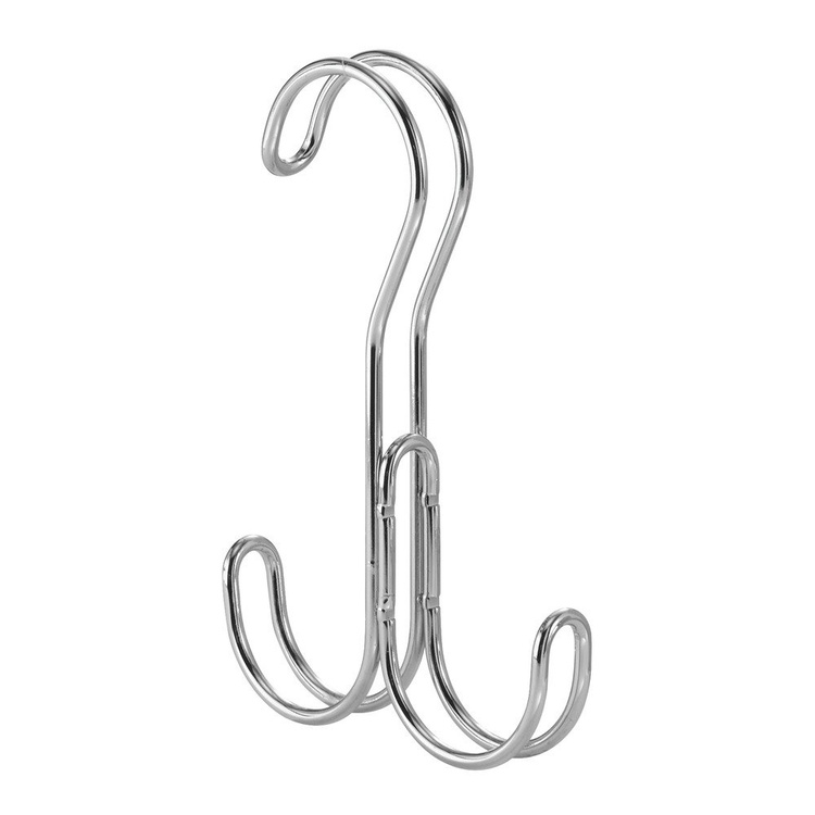 Garderobsstångs Krokar, 2 krokar, DOUBLE S-HOOK, Silver