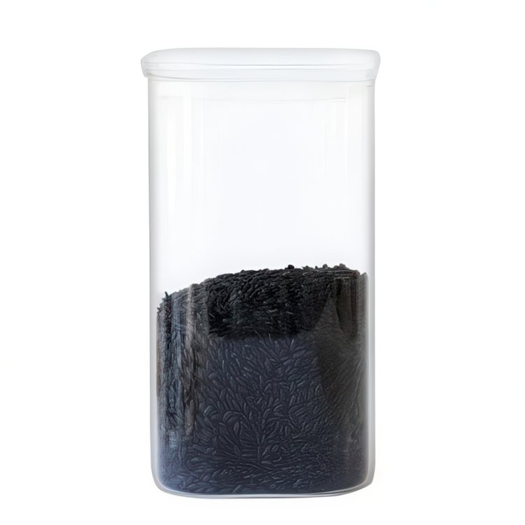 Glasburk för torrvaror, 1,4 L, PEBBLY SQUARE CLEAR MEDIUM, Klar 