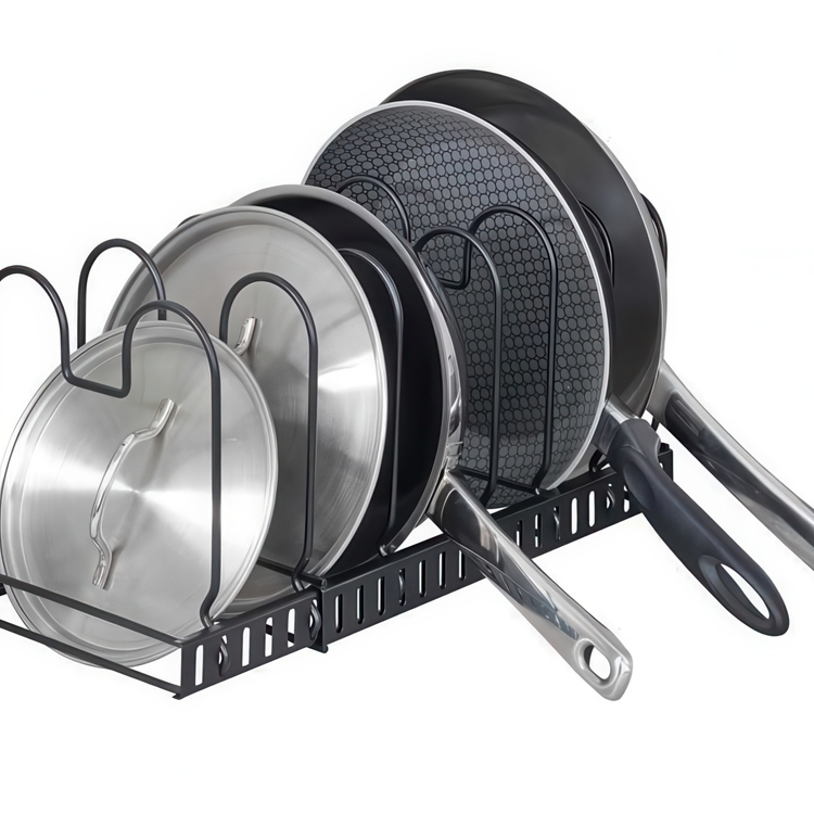 Grytlocks- & Stekpannförvaring, DECKELHALTER, Justerbar 30 - 57 cm, Svart