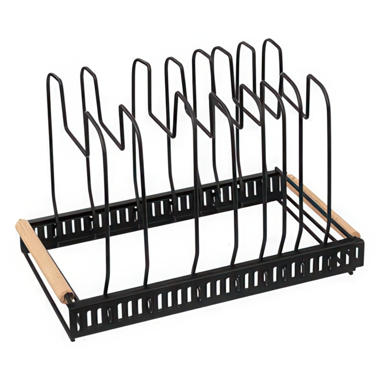 Grytlocks- & Stekpannförvaring, SIMPLY SMART, Justerbar 32,5 - 58,5 cm, Svart / Natur