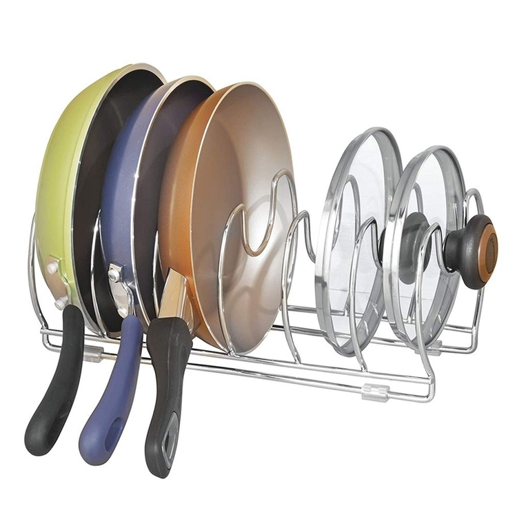Grytlocks- & Stekpannsförvaring, 6 Fack, ID COOKWARE ORGANIZER, Silver