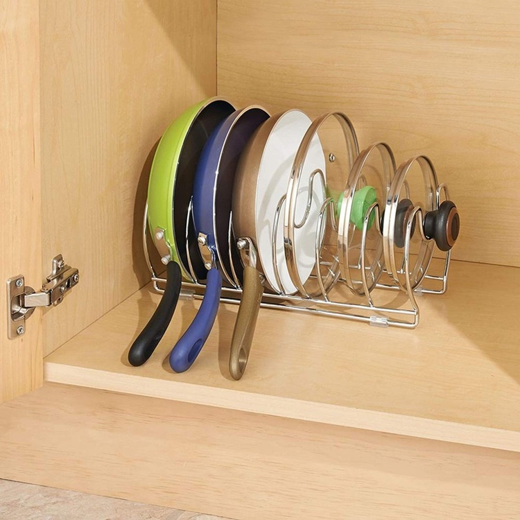 Grytlocks- & Stekpannsförvaring, 6 Fack, ID COOKWARE ORGANIZER, Silver