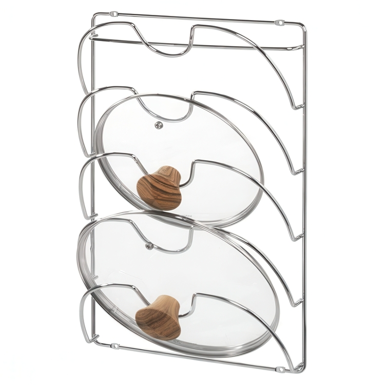 Grytlocksställning i metall, 5 fack, CLASSICO LID RACK, Silver