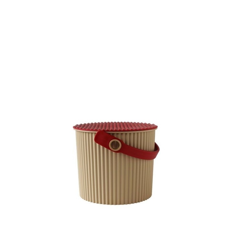 Hink med lock 4L, Omnioutil, Beige/Röd