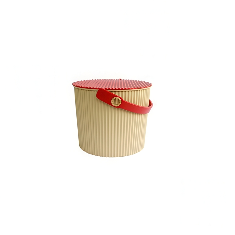 Hink med lock 8L, Omnioutil, Beige/Röd