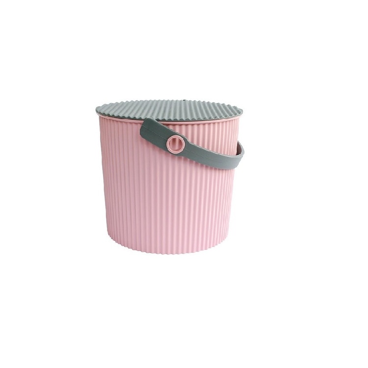 Hink med lock 8L, Omnioutil, Rosa/Grå