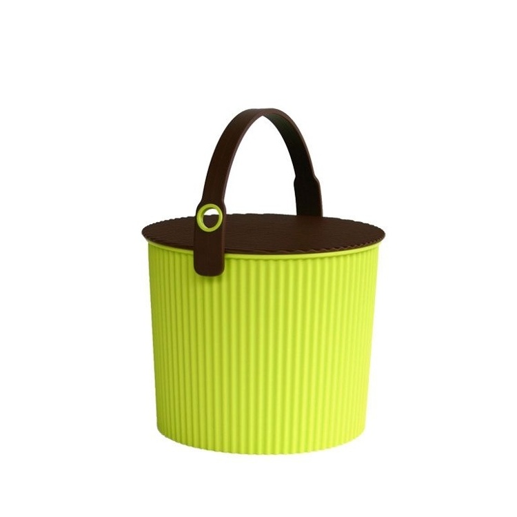Hink med lock 8L, Omnioutil, Grön/Brun