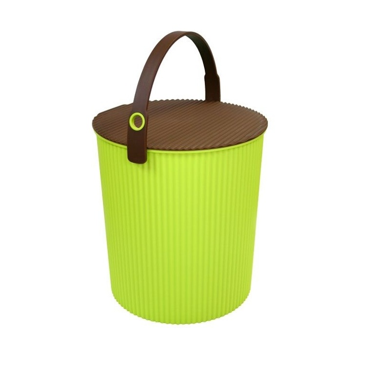 Hink med lock 10L, Omnioutil, Grön/Brun