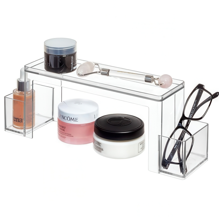 Hylla för badrumsskåpet, THE HOME EDIT 2-TIERD ORGANIZER, 31,8 x 8,3 x H 11,4 cm, Klar