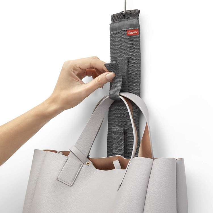 Hängande förvaring för väskor, PREMIUM COLGADOR DE BOLSOS, 7,5 x H 95 cm, Grå