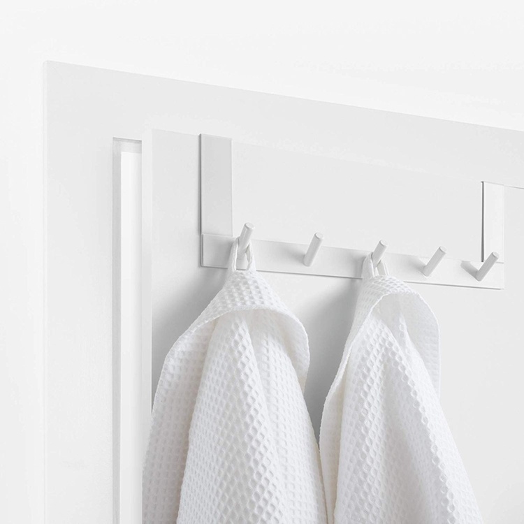Hängare över dörren - 5 krokar, COLGADOR PUERTAS, Max bredd 4 cm, Vit