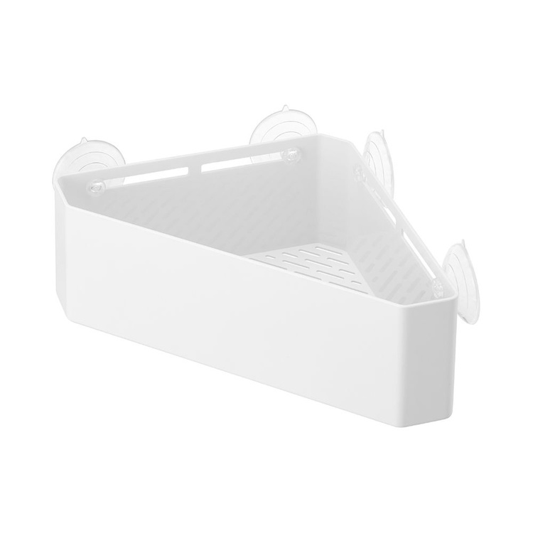 Hörnduschkorg med sugproppar, TOWER CORNER RACK, 22 x 27,5 x H 10 cm, Yamazaki, Vit