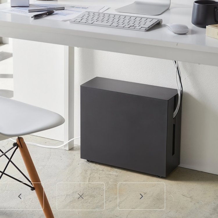 Kabellåda med hjul, TOWER LARGE CABLE BOX, 15 x 40 x H 34,5 cm, Yamazaki