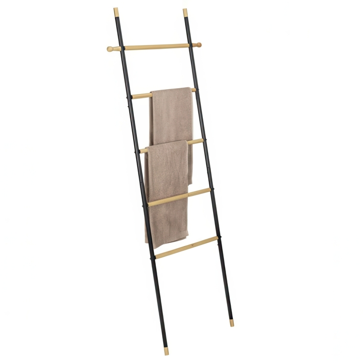 Klädställning att luta mot väggen, LOFT BAMBOO, 57 x H 162 cm, Svart / Natur