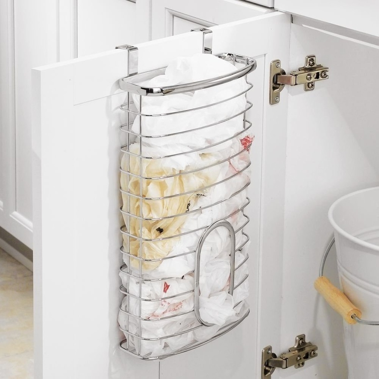 Korg för skåpdörr för plastpåsar, AXIS, 20,6 x 10 x H 37,6 cm, Silver 