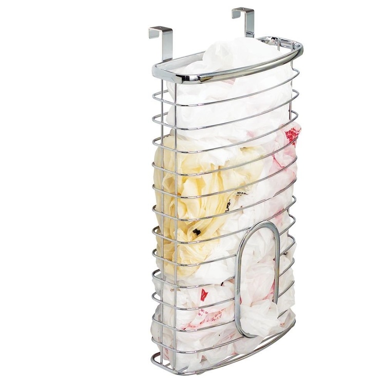 Korg för skåpdörr för plastpåsar, AXIS, 20,6 x 10 x H 37,6 cm, Silver 